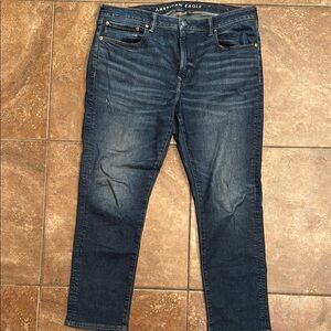 American Eagle Outfitters Blue Slim Jeans with Natural Fading 38x30